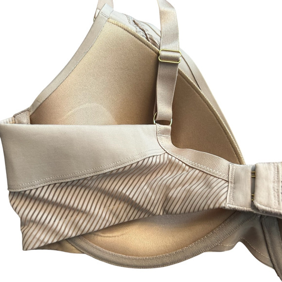 Third Love Shadow Stripe Plunge Bra Size 36D Nude Beige Underwire Support - Picture 6 of 10